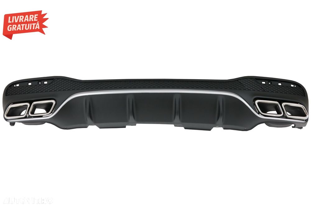 Difuzor Bara Spate cu Ornamente Evacuare Mercedes GLE W166 SUV Sport Line (2015-20- livrare gratuita - 6