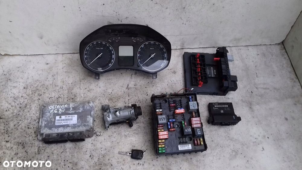 KOMPUTER 5WP4028204 06A906033CL ZESTAW IMMO SKODA OCTAVIA II 1.6 8V 04- - 1