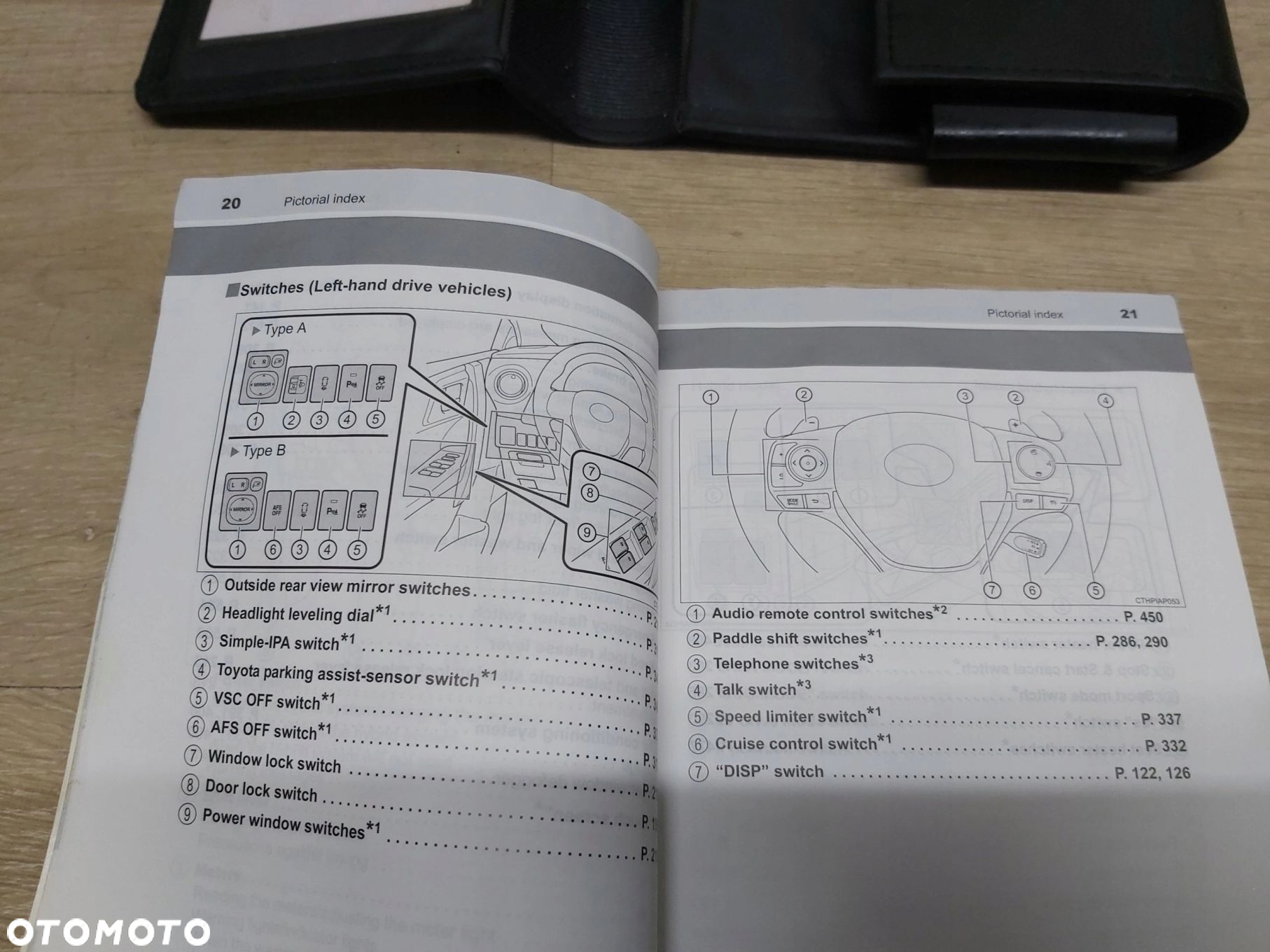 Toyota Auris etui na dokumenty pokrowiec segregator na instrukcję 1,8 hybry - 3
