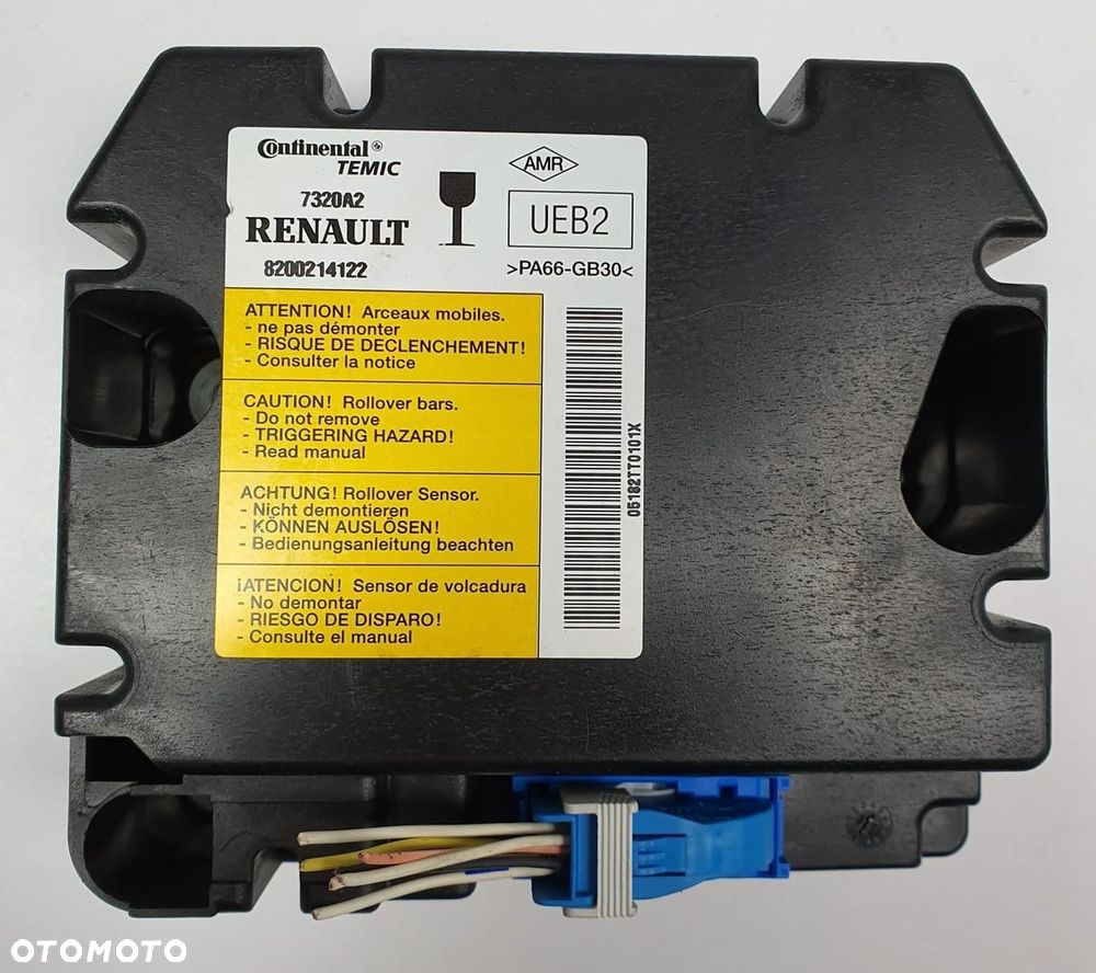 MODUŁ STEROWNIK PODUSZEK AIRBAG RENAULT MEGANE II 8200214122 - 1