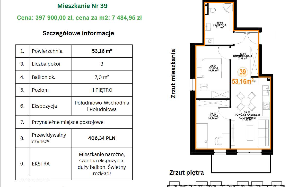 Duże i ustawne Mieszkanie 3 pokojowe z tarasem winda M39 - Pełny obrazek: 4/33