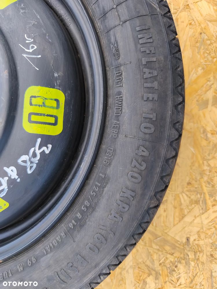 KOŁO DOJAZDOWE ZAPASOWE 125/85R16  5X108 16 CALI PEUGEOT CITREON OPEL TOYOTA - 6
