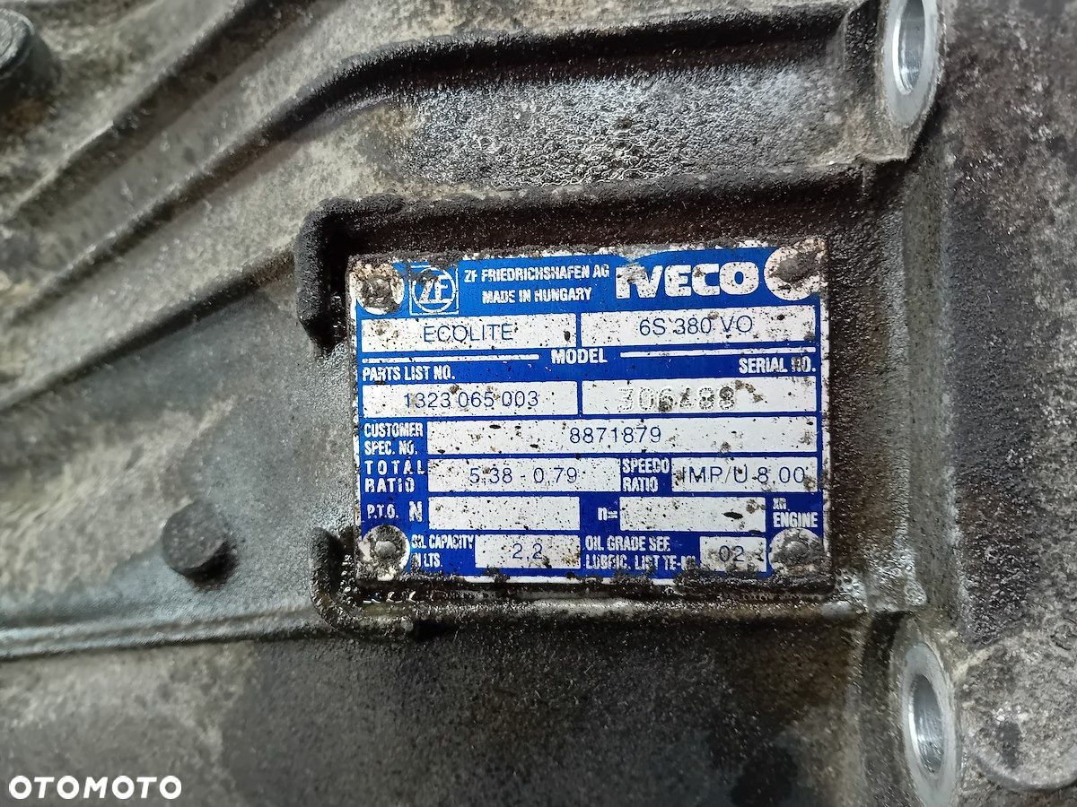 SKRZYNIA BIEGÓW MANUALNA IVECO DAILY III 6S380VO 3.0 HPI - 6