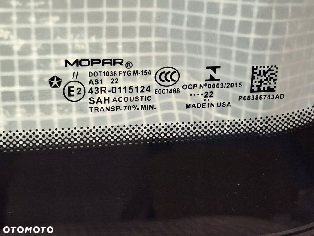 jeep wrangler jl  18-  szyba przod  ramka szyby 22r. orginal . demont - 5