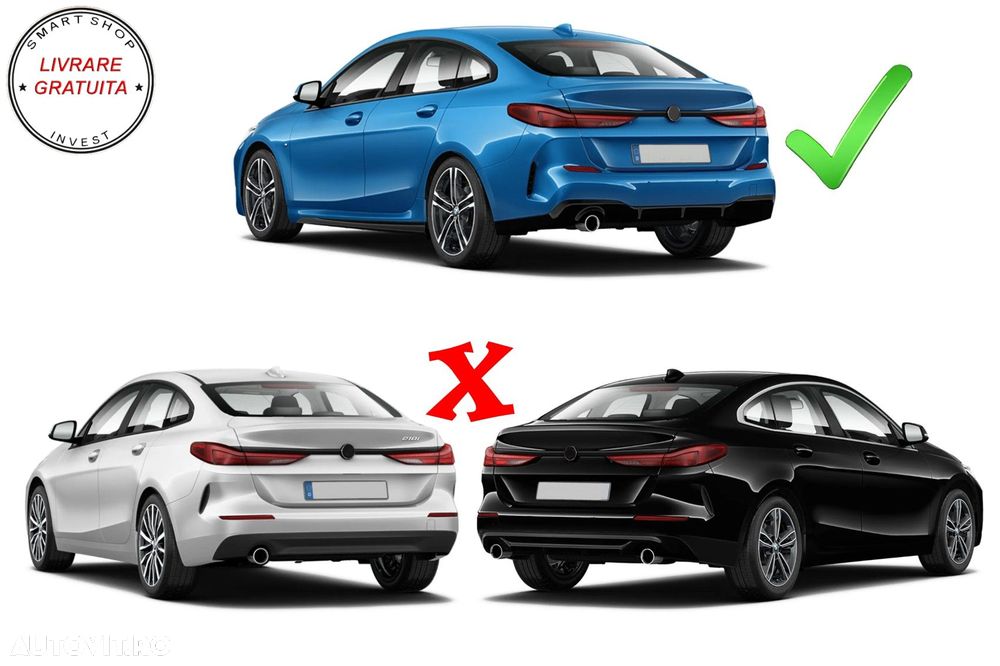 Difuzor Bara Spate cu Evacuare Dubla Negru Lucios BMW 2 Series F44 Gran Coupé (20- livrare gratuita - 11