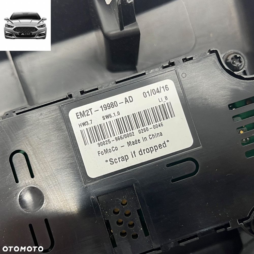 OSŁONA TUNELU TYŁ + PANEL KLIMATYZACJI FORD S-MAX MK2 EM2B-R045A12-DGW - 6