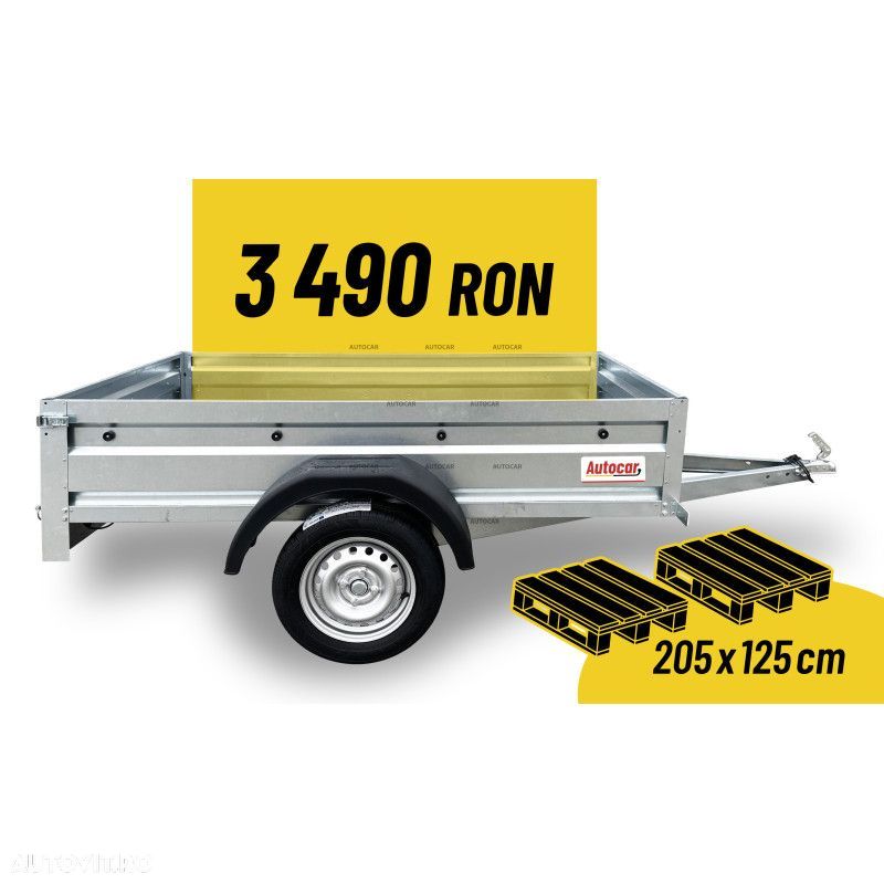 Autocar Remorca Autocar A210 fara sistem de franare cu o singura axa 750kg - 1