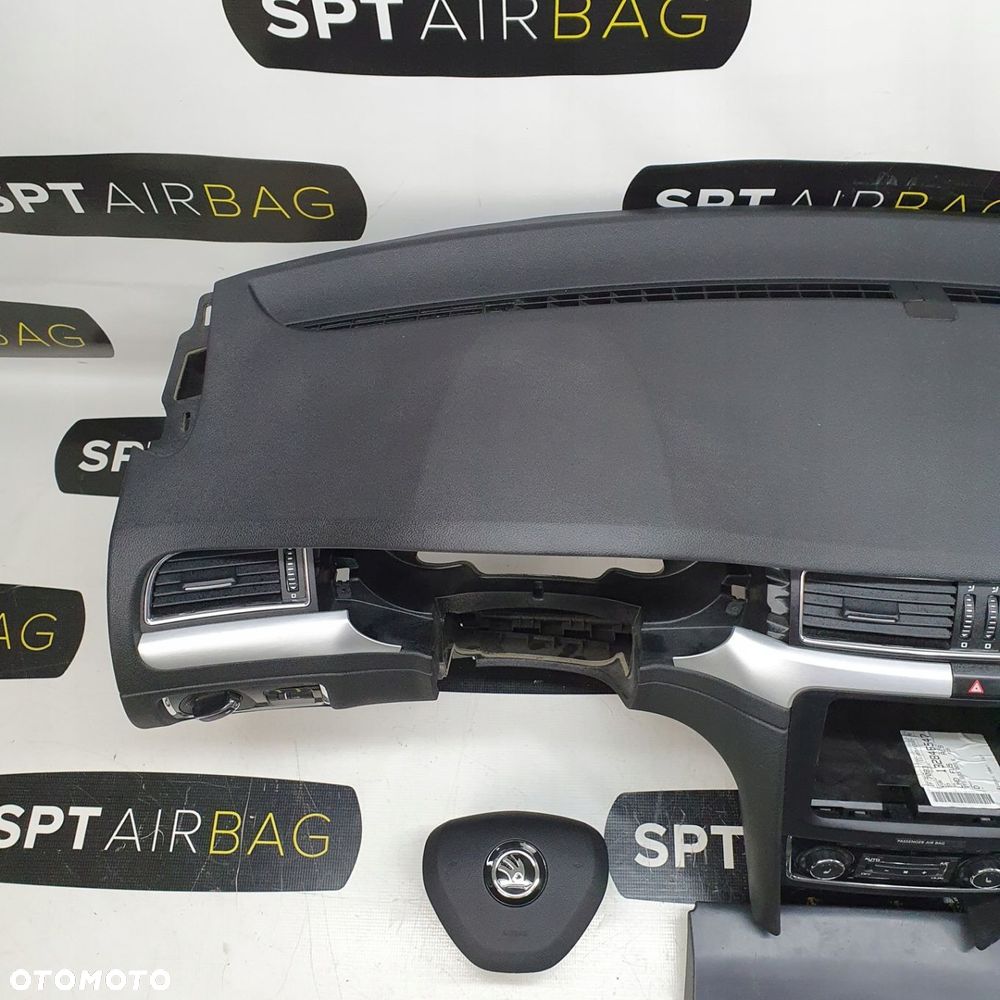SKODA SUPERB B II LIFT DESKA ROZDZIELCZA KONSOLA KOKPIT PULPIT PODUSZKI AIRBAG AIR BAG PASY KIT SET - 2