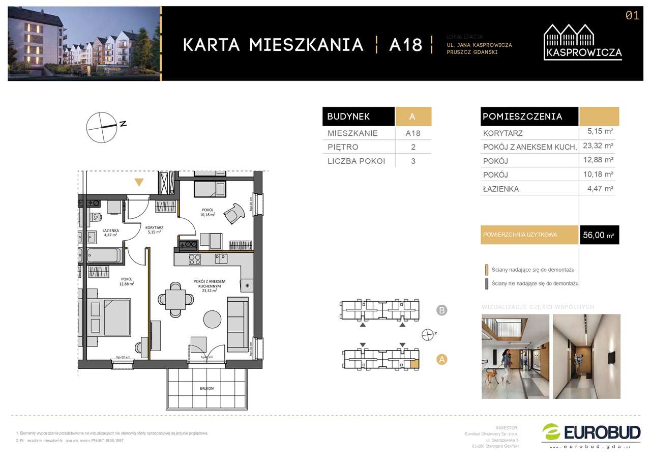 Osiedle Kasprowicza Pruszcz Gdański 3 pokoje