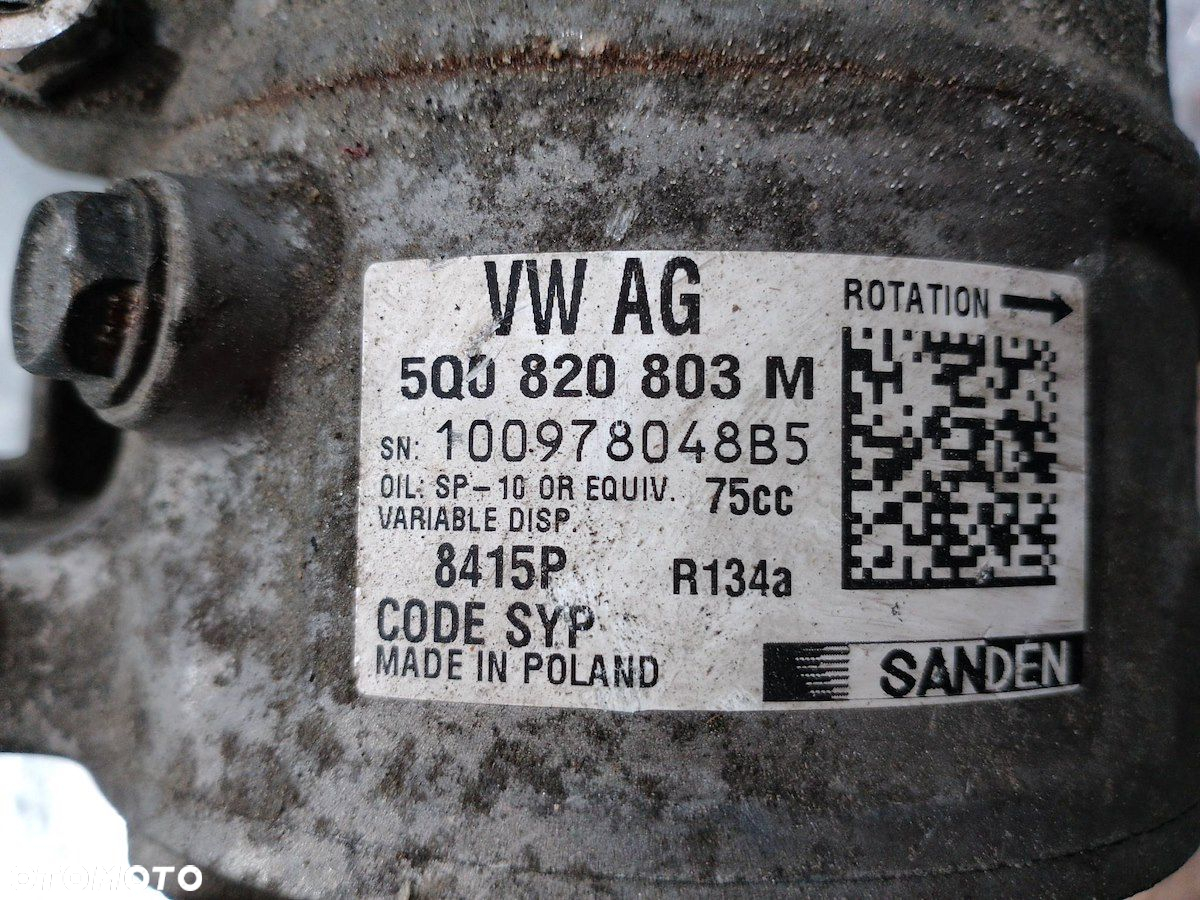 POMPA, SPRĘŻARKA KLIMATYZACJI VW CRAFTER 5Q0820803M 2.0 TDI - 5