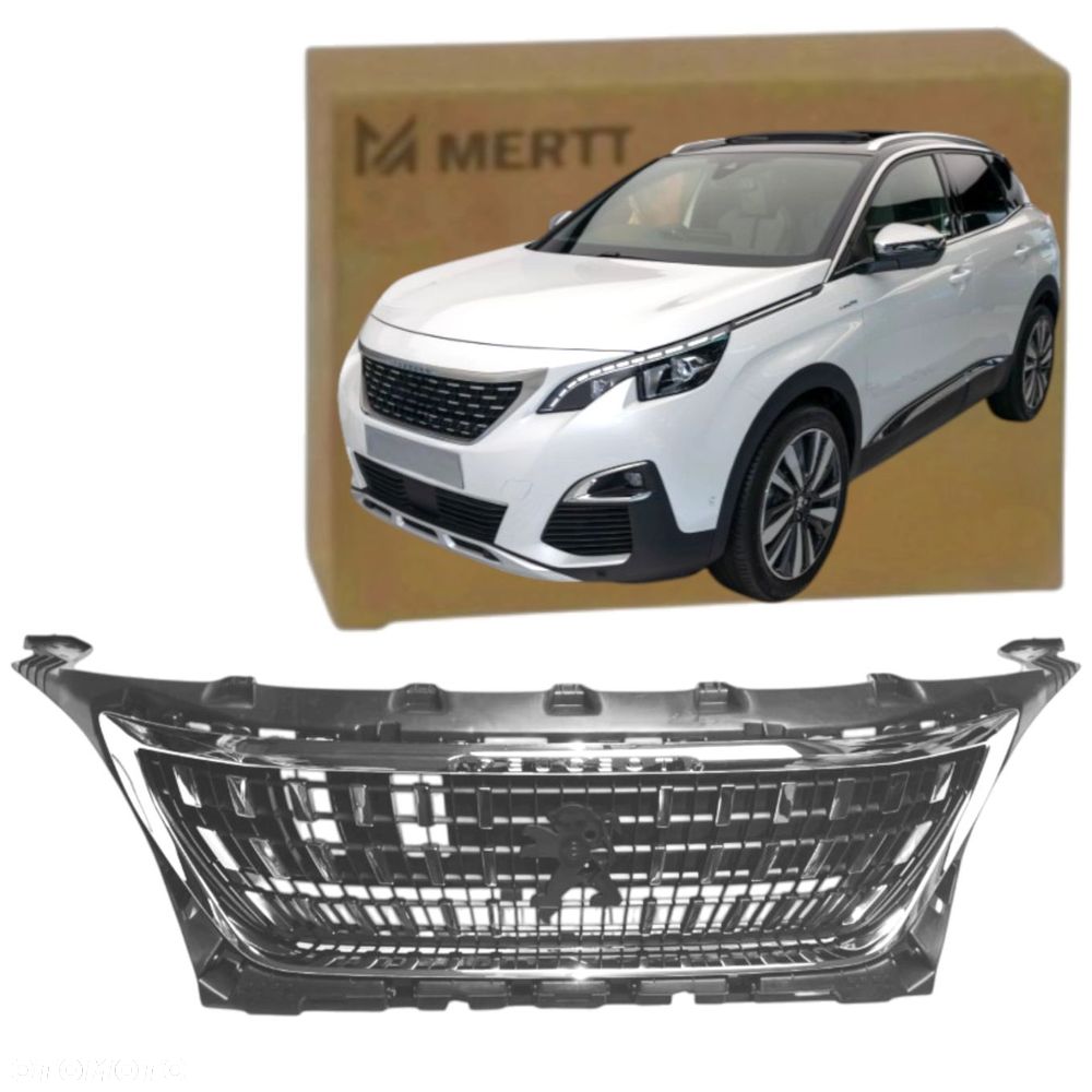 nowa atrapa chłodnicy przód GRILL chrom PEUGEOT 3008 5008 2016-2020 - 1