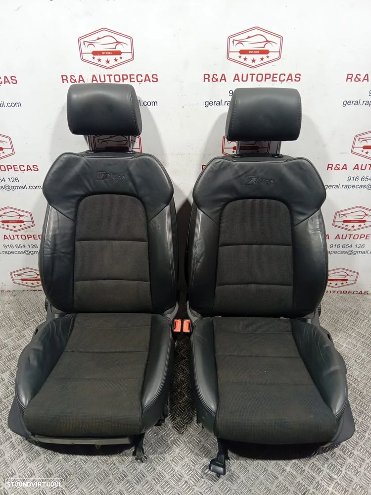 Conjunto de Bancos Audi A3 8P Sportback S-Line Pele e Tecido Original - 10