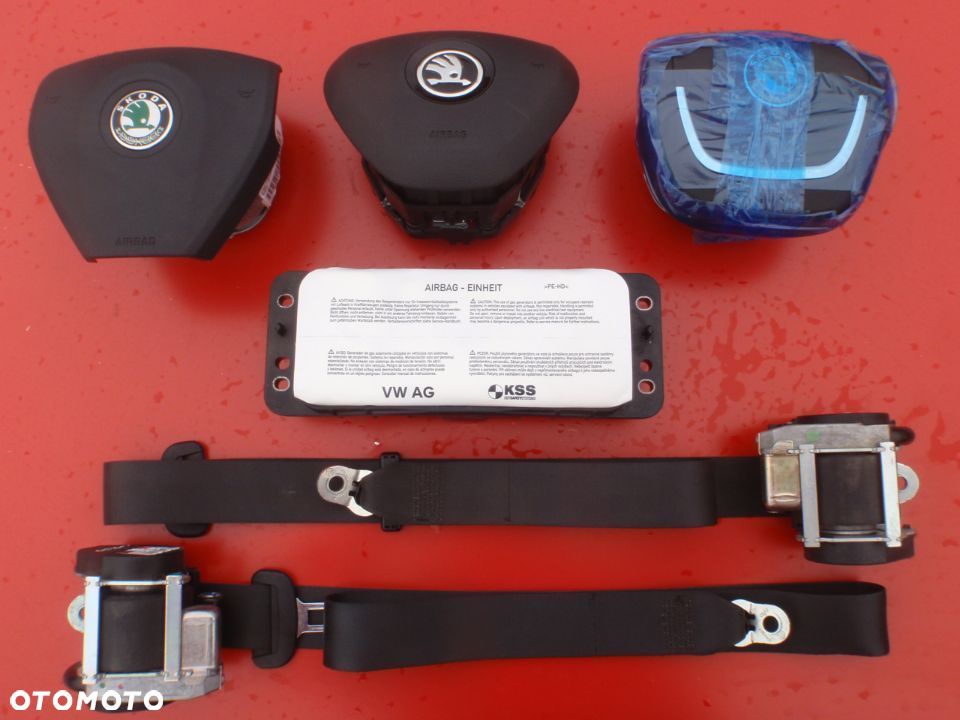 SKODA FABIA OCTAVIA SUPERB 3 III PODUSZKA POWIETRZNA KIEROWCY PASAŻERA PODUSZKI AIRBAG PASY PAS Raz2 - 6