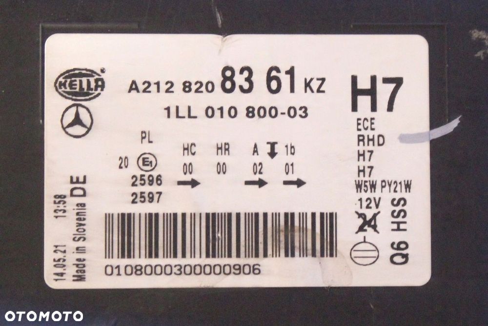 LAMPA REFLEKTOR LEWY MERCEDES W212 A2128208361 - 7