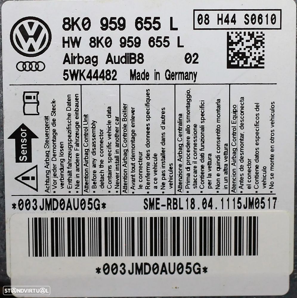 CENTRALINA DE AIRBAG AUDI A4 - 5