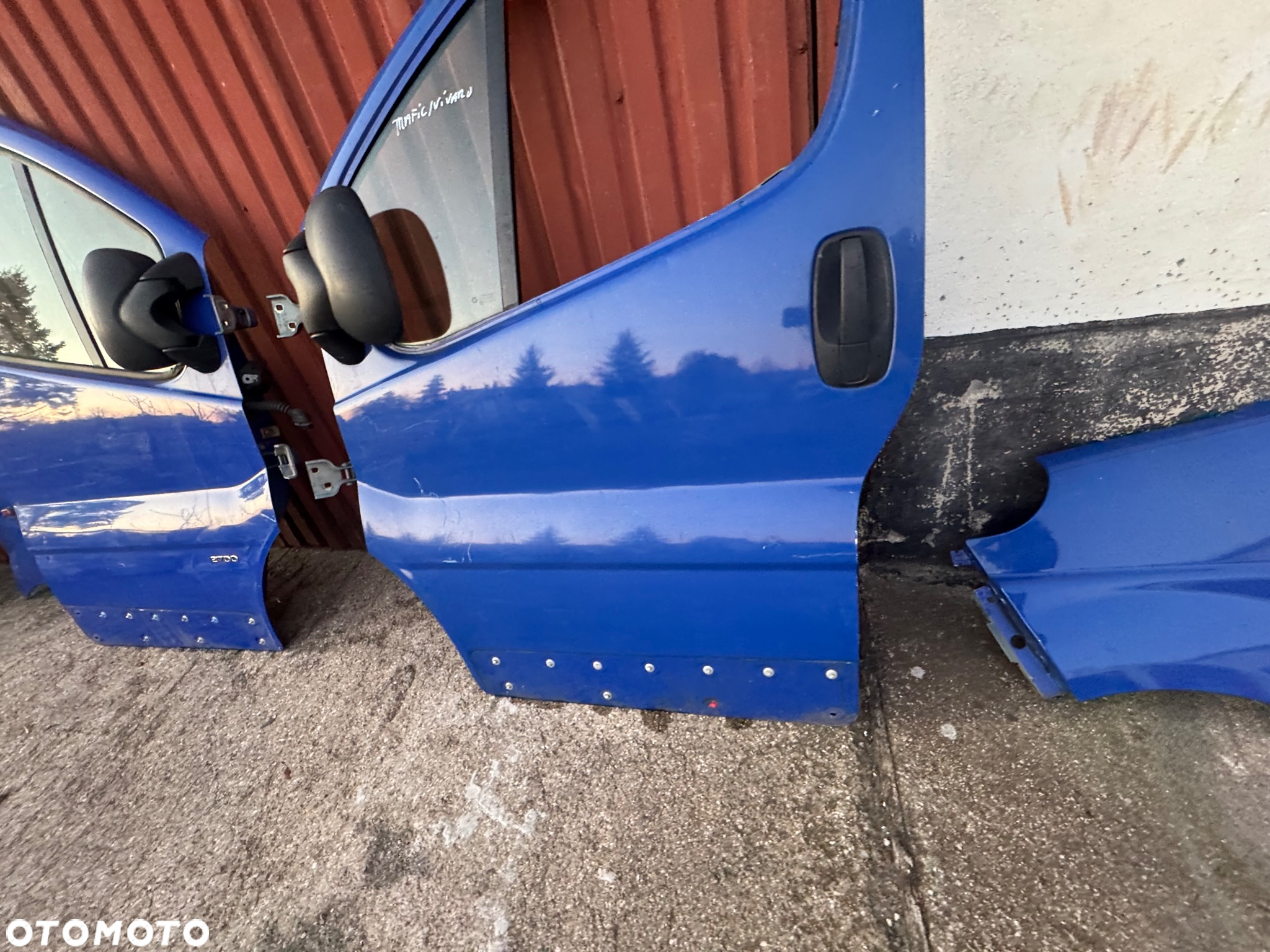 Opel movano renault trafic błotnik prawy drzwi przód przednie prawe lewe niebieskie niebieski tył tylne lewe skrzydło drzwi tylne tył - 8
