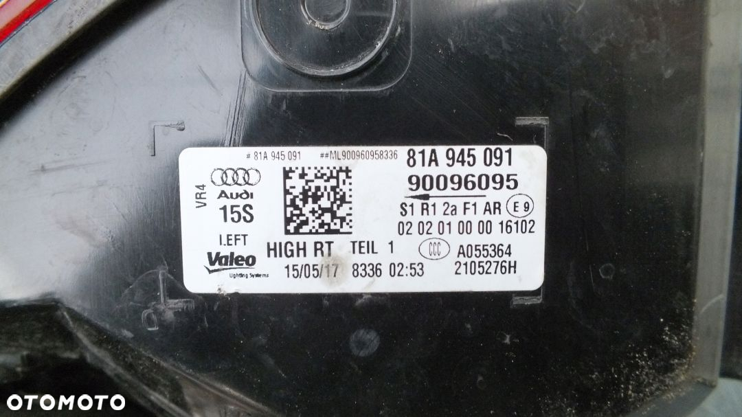 LAMPA TYLNA LEWA LED AUDI Q2 81A945091 - 4