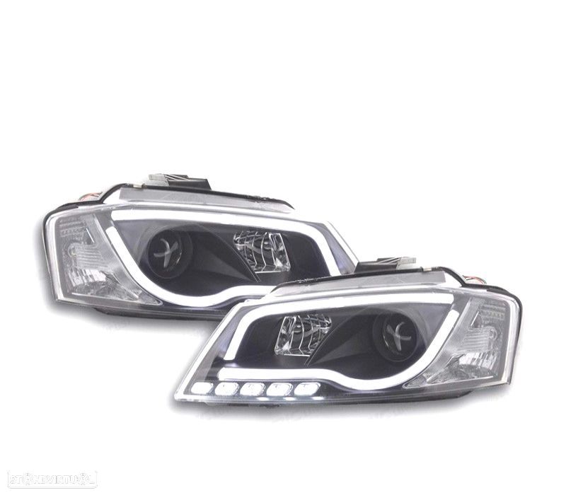 FARÓIS COM LUZ DIURNA TFL AUDI A3 8P 08-12 FUNDO PRETO - 4