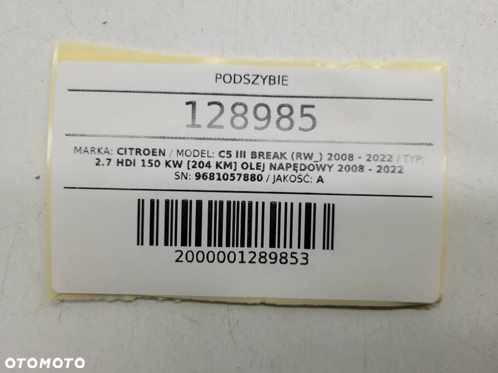 PODSZYBIE CITROEN C5 III X7 EUROPA 9681057880 - 12