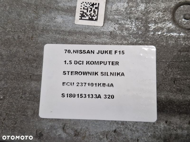 nissan juke i f15 1.5 dci komputer sterownik silnika ecu 237101kb4a s180153133a - 7