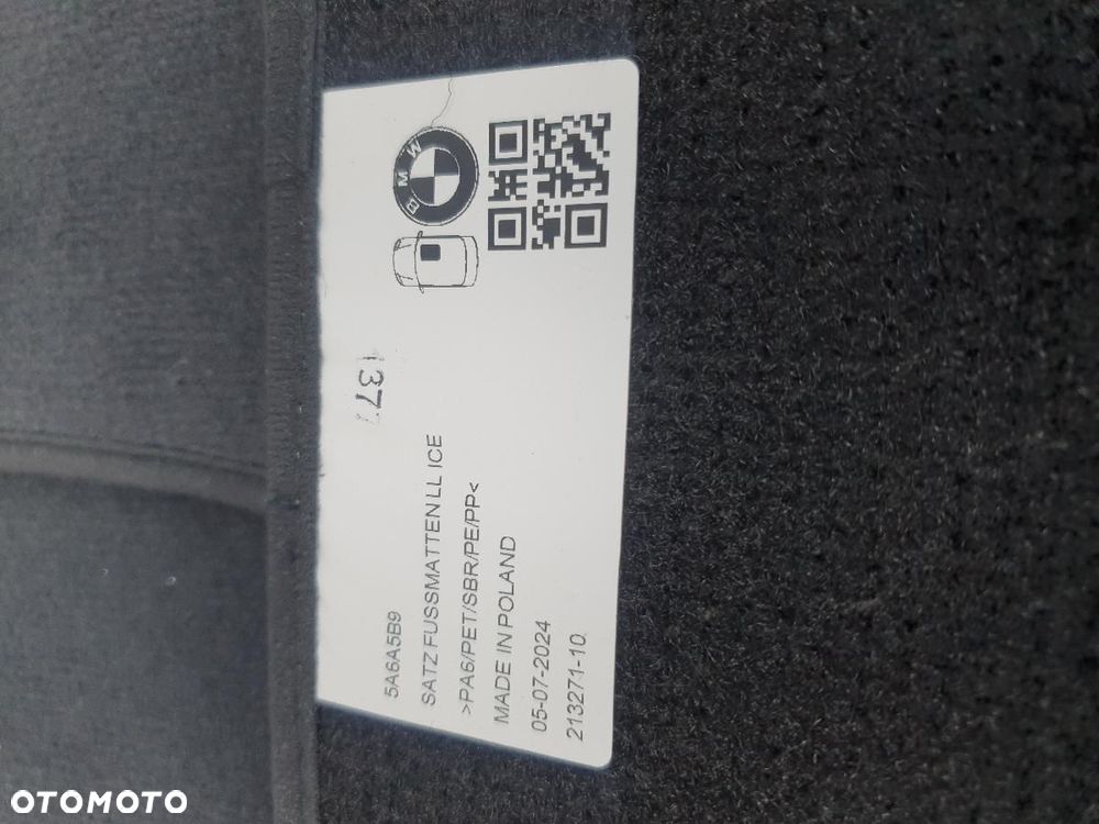 NOWY ORYGINAŁ DYWANIKI WELUR KOMPLET BMW 5 G60 5A6A5B9 - 3