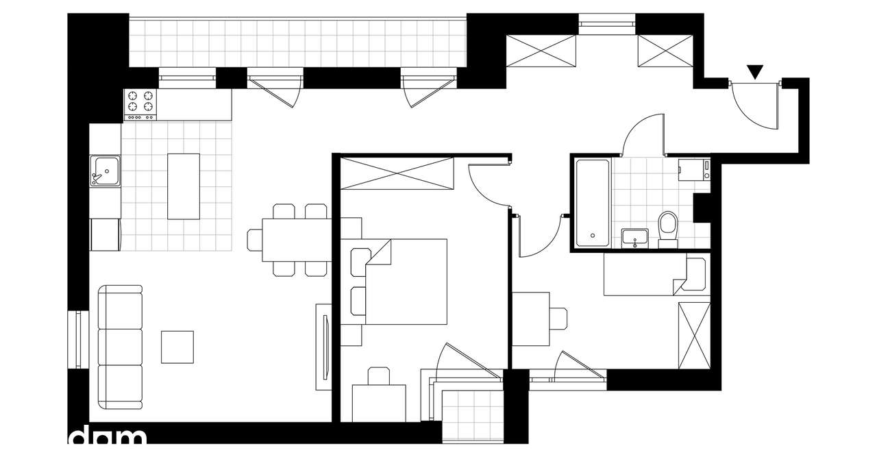 3-pokojowe mieszkanie 71m2 + loggia Bezpośrednio - Pełny obrazek: 4/15