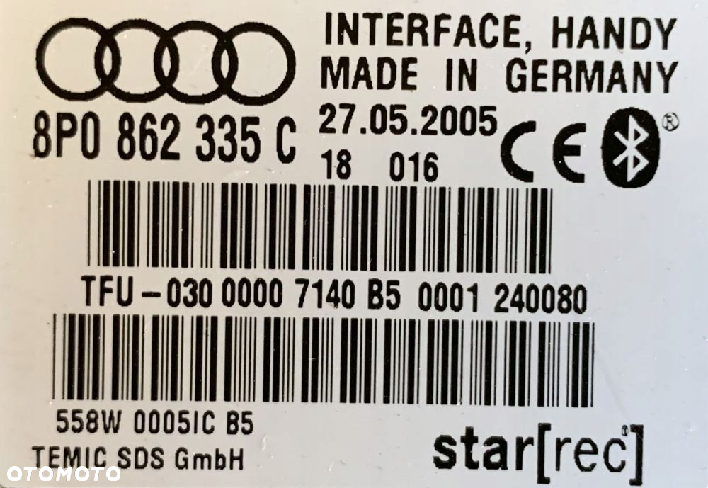 Moduł Bluetooth. Audi A3 A4 B7. 8P0862335C - 4
