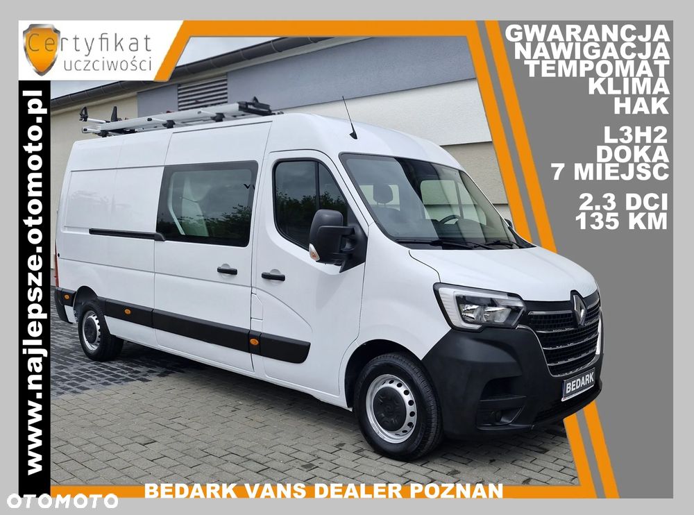 Renault Master, L3H2, BRYGADÓWKA, 7 miejsc, DOKA, nawigacja, hak, klima - 1