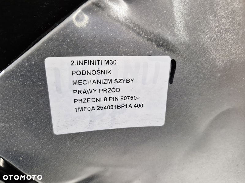 INFINITI M30 PODNOŚNIK MECHANIZM SZYBY PRAWY PRZÓD PRZEDNI 8 PIN 80750-1MF0A 254081BP1A - 2