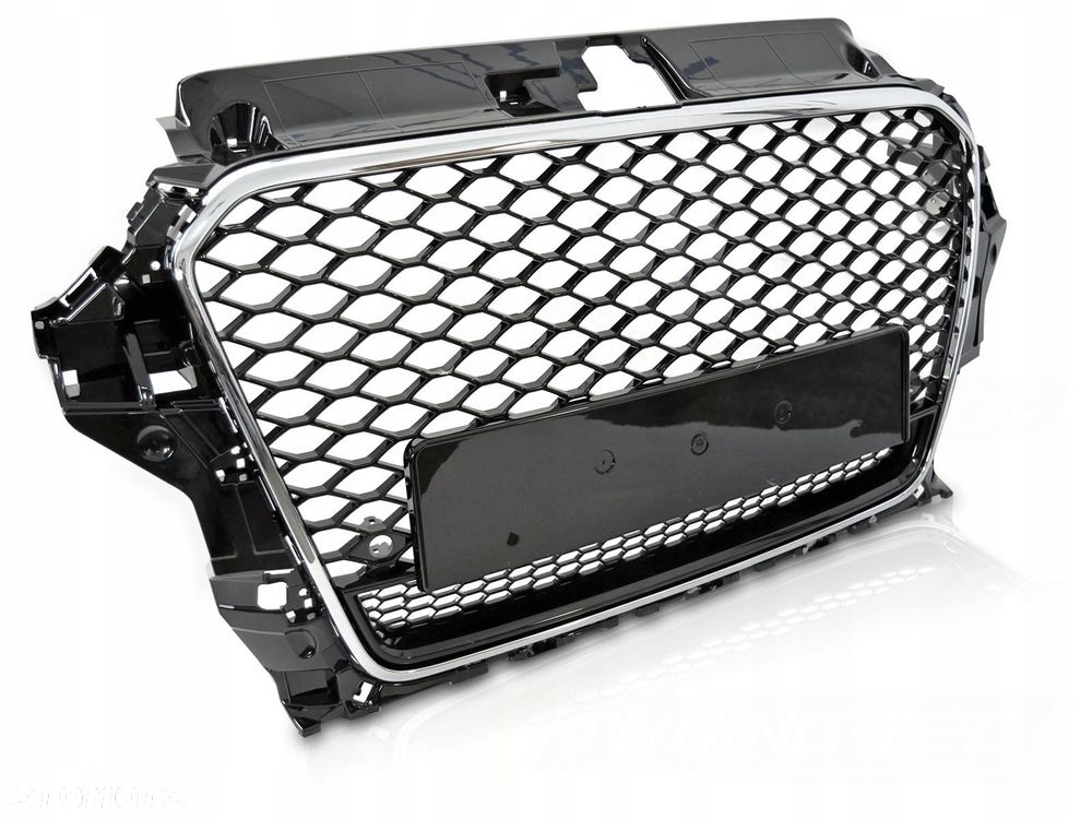 Grill Atrapa Audi A3 8V 12-16 Rs Quattro Style Glossy Black Chrom Frame Pdc - 1