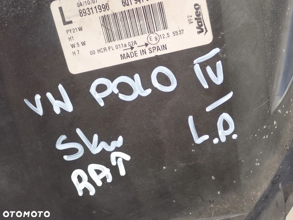 LAMPA LEWY PRZÓD VW POLO IV  89311990  250 ZŁ - 8