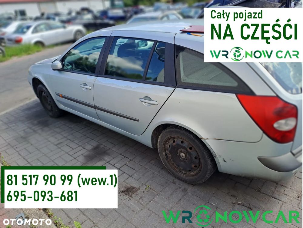 Renault Laguna II Grandtour (01-05r.) 1.9 D 100KM. Silnik F9Q 752 Skrzynia JR5 012 lakier TEB64 – GRAY SIDERAL BC.Cały na części.GWARANCJA !!! Przód Tył Zestaw Komplet Drzwi Klapa Zderzak Błotnik Maska Grill Atrapa Szyba Pas Lampa Lusterko Boczki Fotel Kanapa Kokpit Deska Rozdzielcza Przełącznik Włącznik Sterownik Przewody Wiązka Instalacja Moduł Komputer Czujnik Listwa Pompa Alternator Wtryski Głowica Rozrusznik Kompresor Sprzęgło Dwumas Silnik Skrzynia ABS Klimatyzacji Paliwa Wspomagania Kolektor Turbina Przepustnica Zawór Chłodnica Koło Hak Belka Sanki Zawieszenie Mcpherson Półoś Amortyzator Wydech Tłumik Zacisk Most - 1