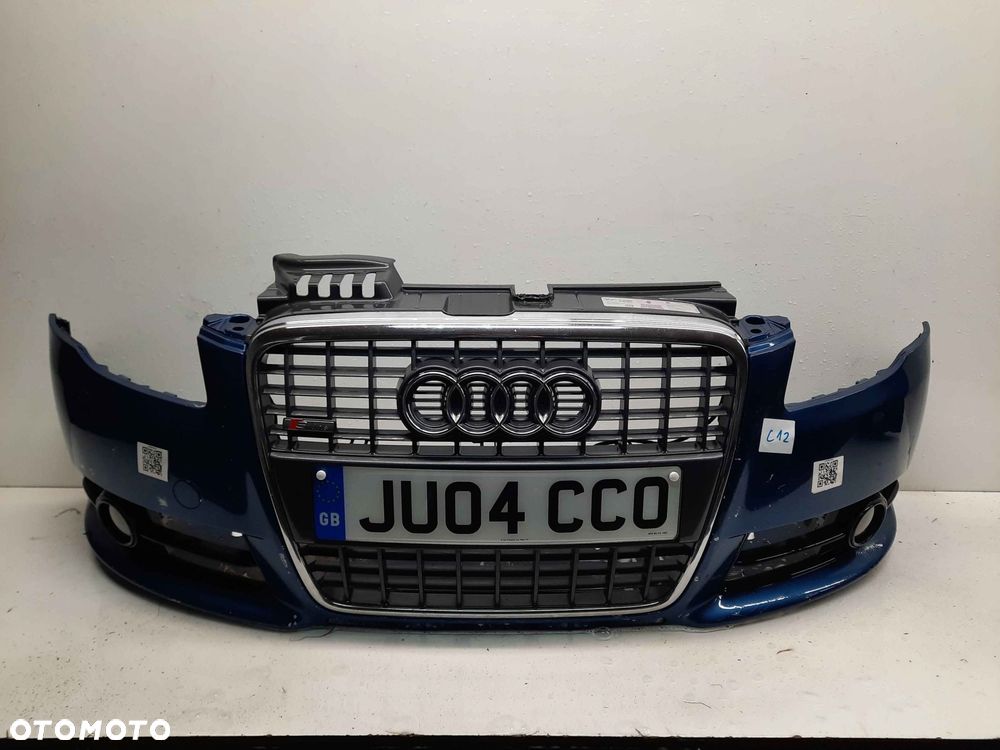 ^ ZDERZAK PRZÓD PRZEDNI DO AUDI A4 S4 B7 CABRIO S-LINE LZ5C NIEBIESKI BŁĘKITNY HALOGENY - 1