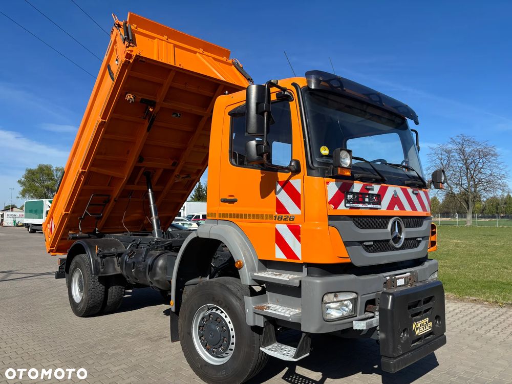Mercedes-Benz AXOR 1828 4x4 blokady, biegi terenowe, oryginalna wywrotka Meiller kiper , hydraulika do wywrotu , zawieszenie resor, czołownica do pługa, klimatyzacja , webasto , elektryka - 10