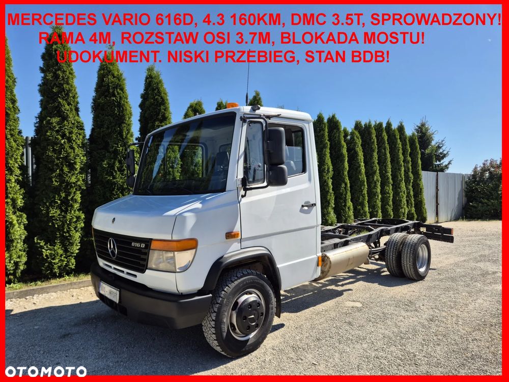 Mercedes-Benz Vario 616D/ 4.3 160KM/ Rama do Zabudowy/ DMC 3.5t/ - 3