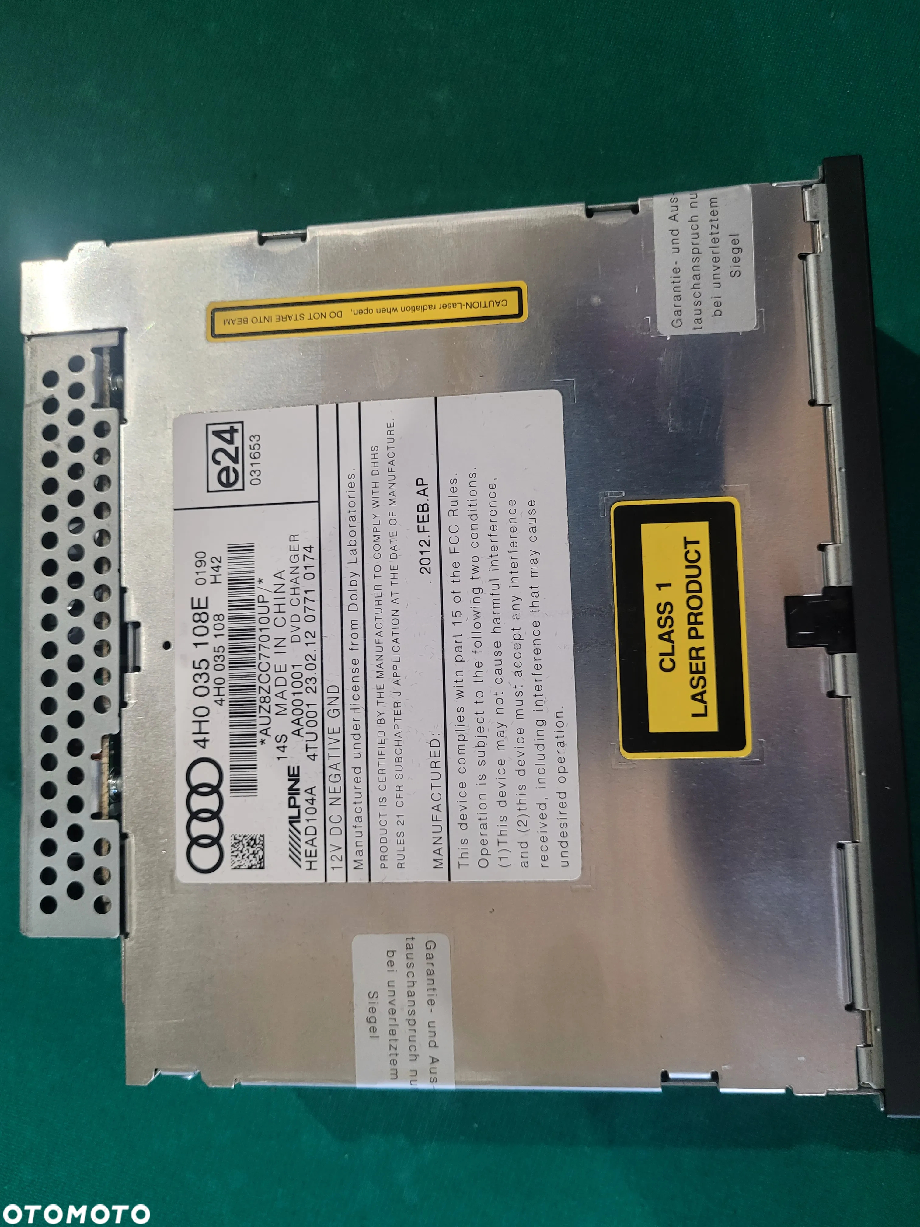 AUDI A6 C7 A7  ZMIENIARKA PŁYT DVD 4H0035108E - 2