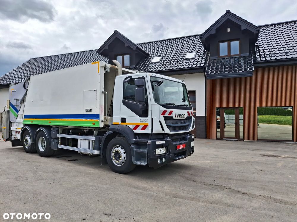 Iveco Stralis 360 Euro 6 Śmieciarka Dwukomorowa FAUN SL5 TR2L 2015 Rok Segregacja Odpady 3 Osie Tył Na Poduszkach - 1