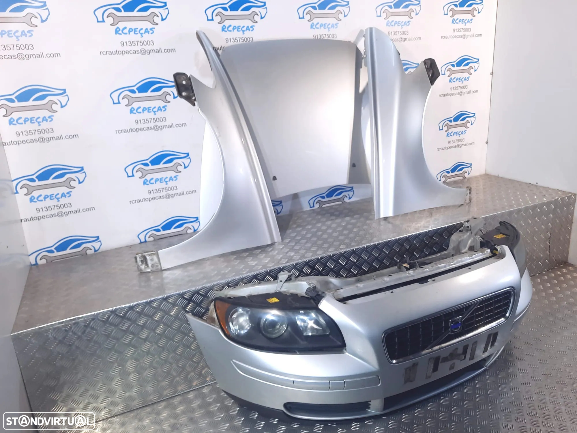 FRENTE COMPLETA VOLVO S40 II 2 544 V50 II 2 MK2 545 FASE II 2 CAPOT PARACHOQUES GUARDA-LAMAS OTICAS RADIADOR VENTILADOR FRENTE FIBRA REFORÇO - 2