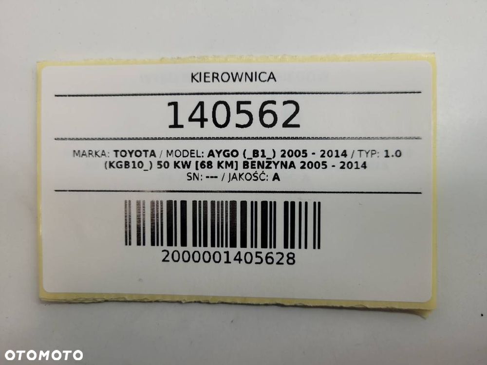 KIEROWNICA PODUSZKA TOYOTA AYGO I 2006 EUROPA - 16