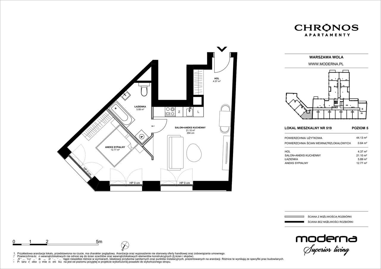 2-pokojowy apartament 44m2 Bez Pośredników - Pełny obrazek: 2/23