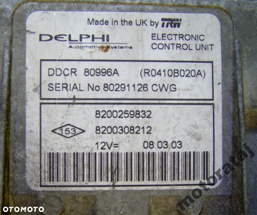 KOMPUTER RENAULT MEGANE 8200259832 8200308212 - 2