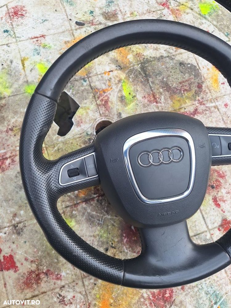 Volan piele perforata cu airbag 3 spite Audi A3,A4 B8 ,A5,Q5 - 5