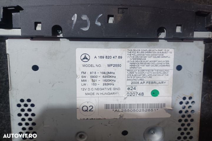 Radio cd A1698204789 MX1253 Mercedes-Benz A-Class W169 [2004 - 2008] - 4