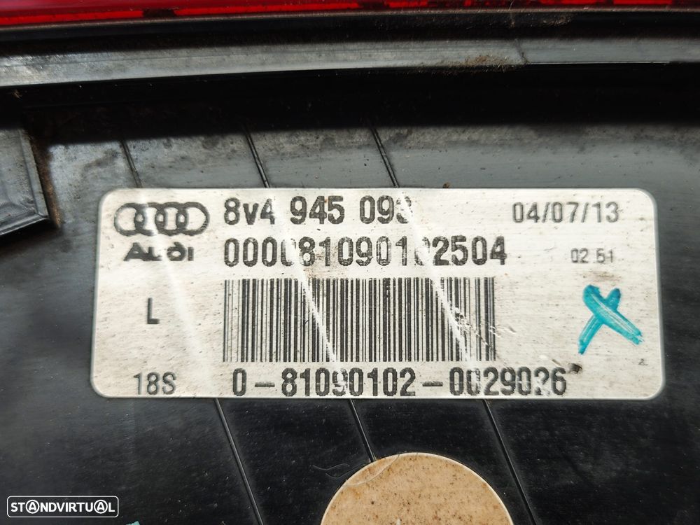 Farolins de mala direito esquerdo LED originais Audi A3 8V Sportback 5 portas Pré Facelift de 2012 a 2016 - 8