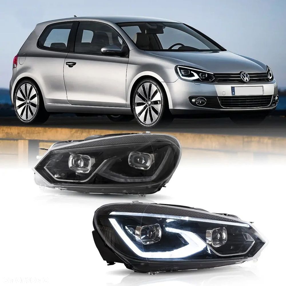 Reflektory Lampy kpl Vland Led Neon Tuning Animacje VW Golf VI 6 5k 2008-16 - 4
