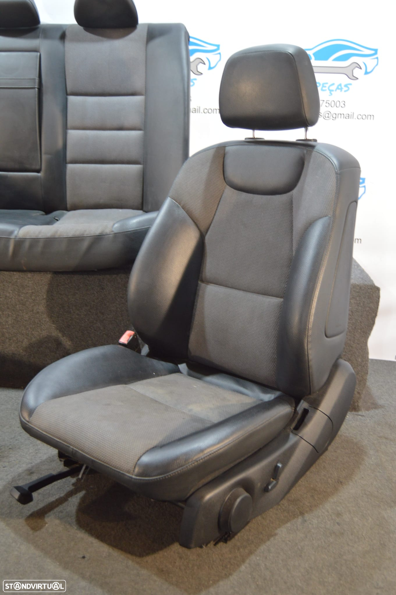 BANCOS PELE ALCANTRA FRENTE FRONTAL TRASEIRO TRÁS AIRBAG MERCEDES BENZ CLASS C W204 AMG SPORT - 4