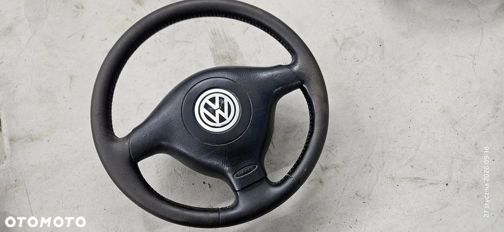 Kierownica trójramienna airbag skóra skórzana VW Golf 4 IV Passat B5 - 1