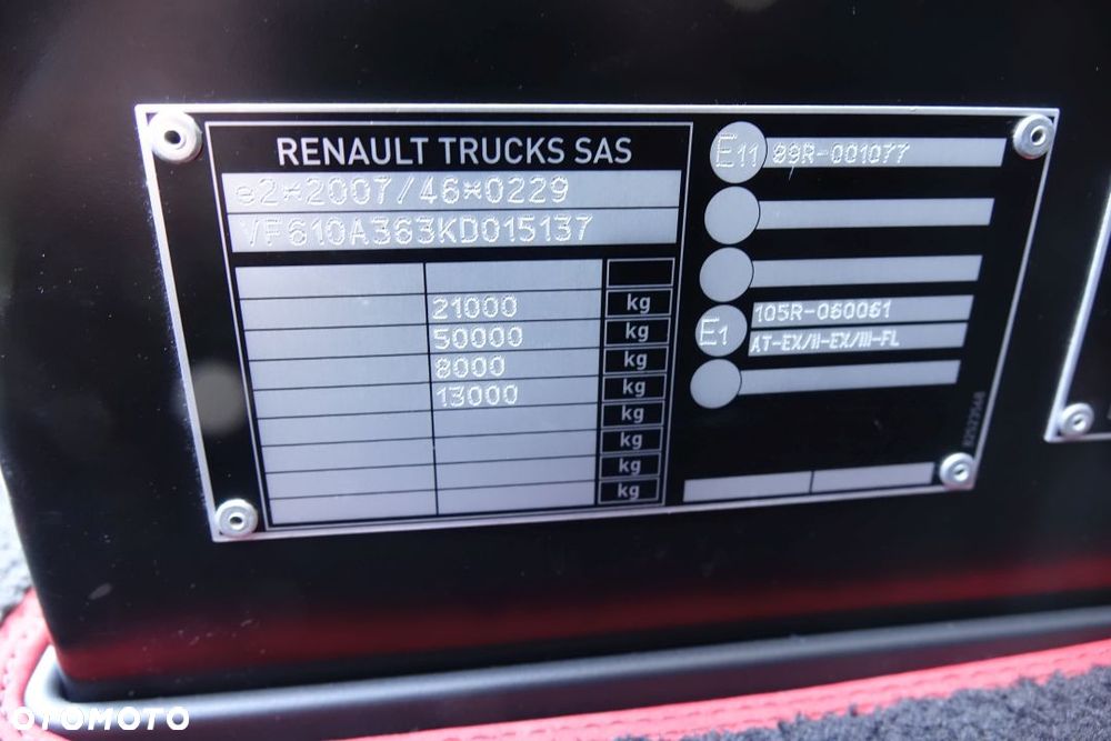 Renault GAMA T520 COMFORT / HIGH SLEEPER /  EURO 6 / STANDARD / AUTOMAT/  EURO 6 / KLIMATYZACJA POSTOJOWA / LODÓWKA / 2 ZBIORNIKI - 29