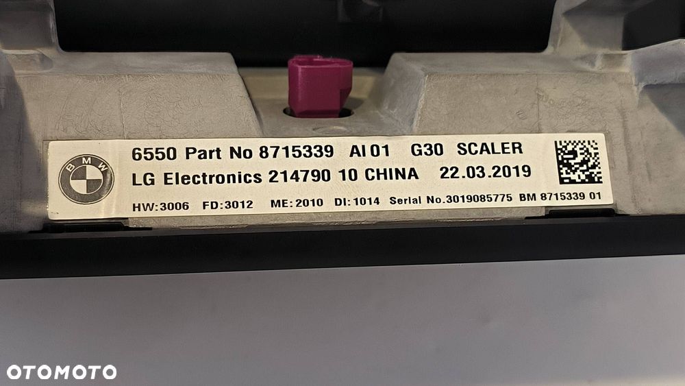 WYŚWIETLACZ PANEL BMW 5 530D G30 8715339 - 2
