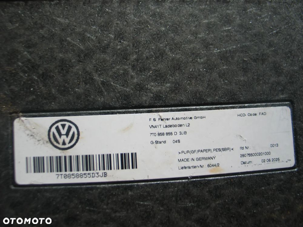 podloga polka bagaznika vw T7 multivan IV 21r- 7T0858855D oryginal - 8